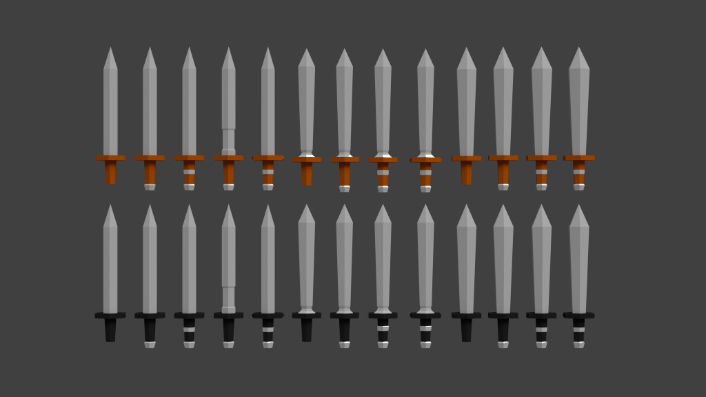 Low-Poly Basic Sword Set preview image 2